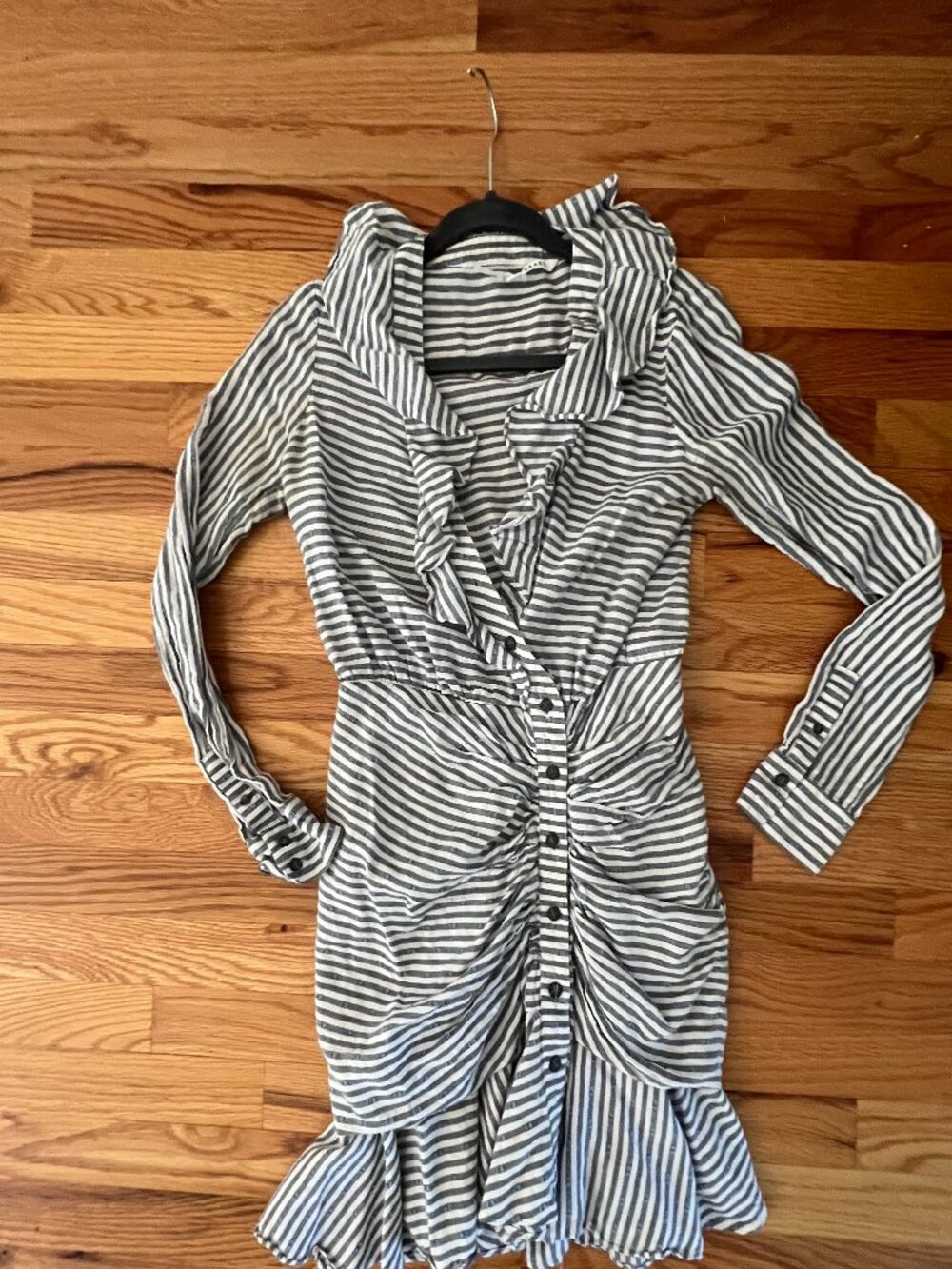 Veronica Beard Striped Ruffle Wrap Dress – Size 0
